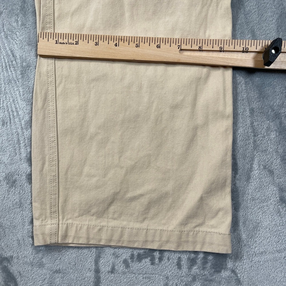 HUF Womens Pants Size Small Tan Khaki Herringbone Wide Leg Cargo Adjustable - Picture 2 of 7